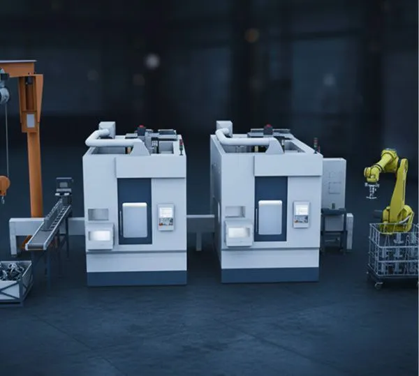 Robotergestützte Fertigungszelle für Radnaben